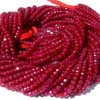 AAA QUALITY Ruby Red Quartz Micro Faceted Roundell Size 3.5 mm approx 13inch strand